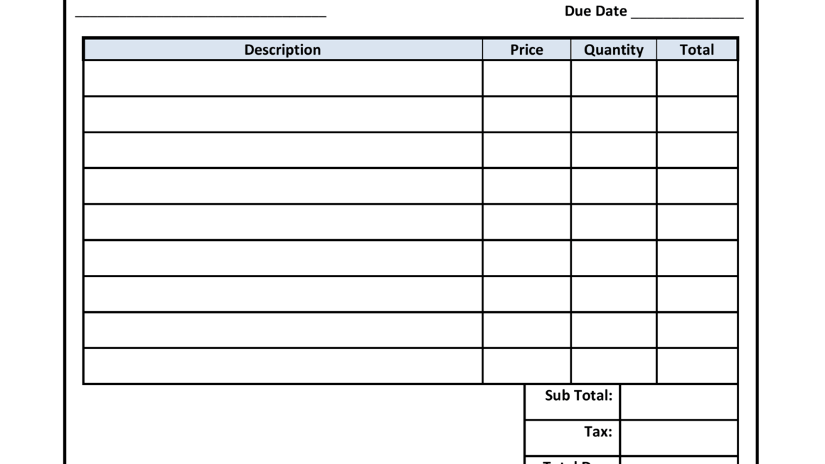Free Blank Invoice Templates 30 PDF EForms
