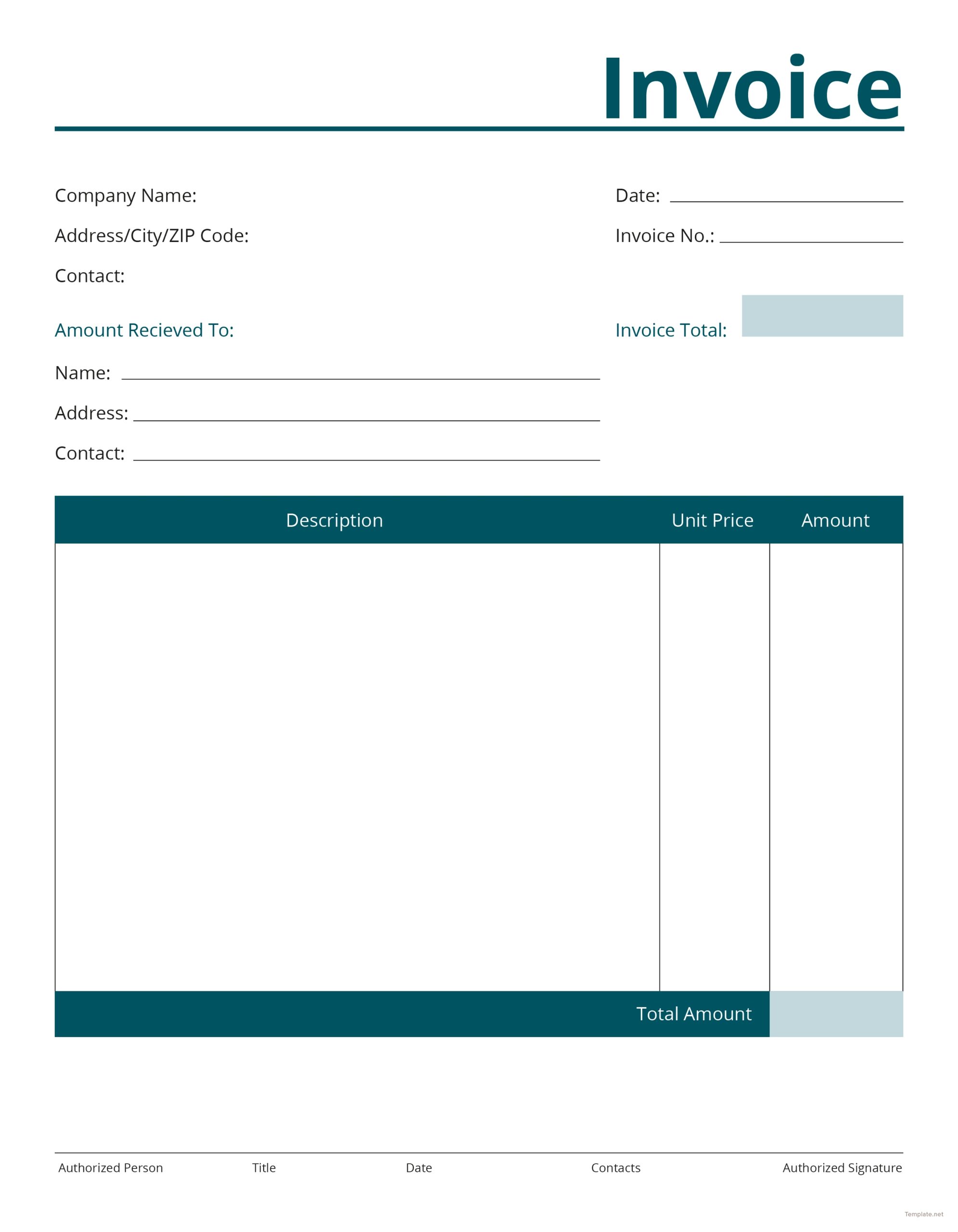 Free Printable Invoices Templates