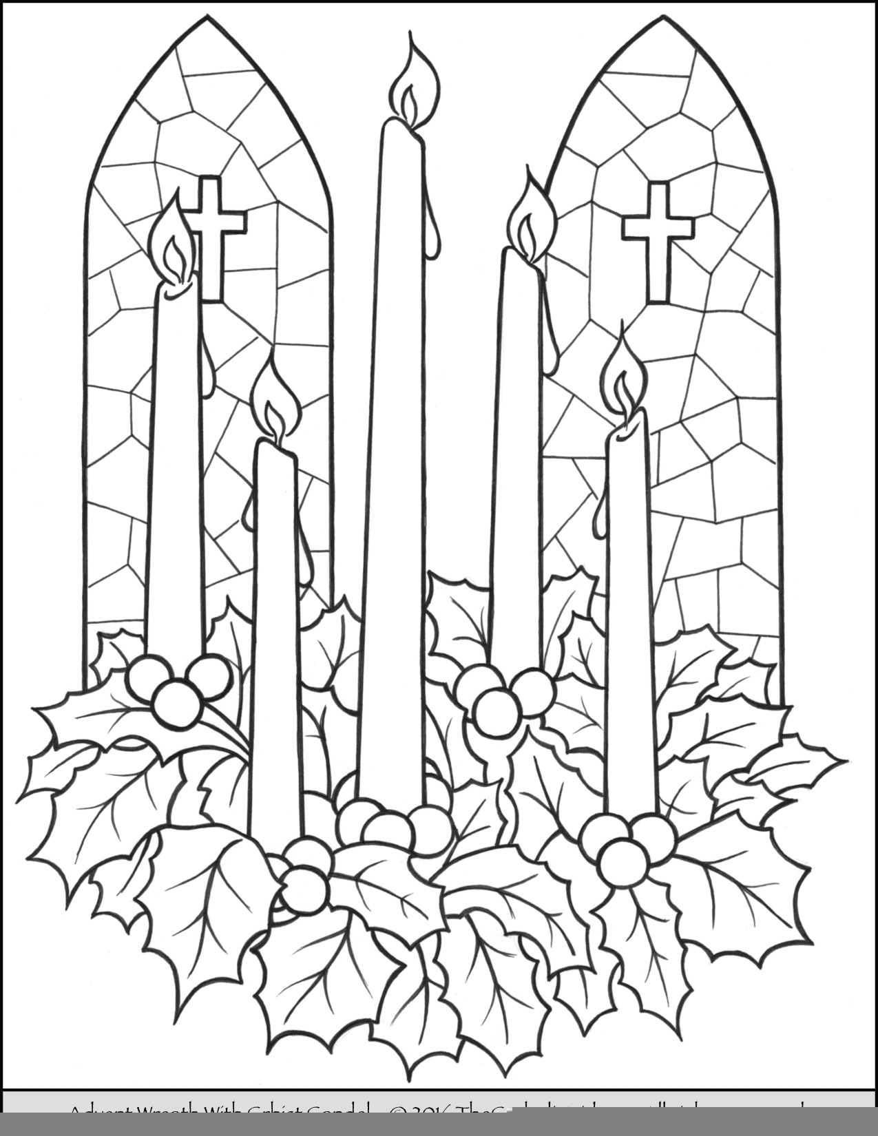 Printable Advent Wreath Coloring Page