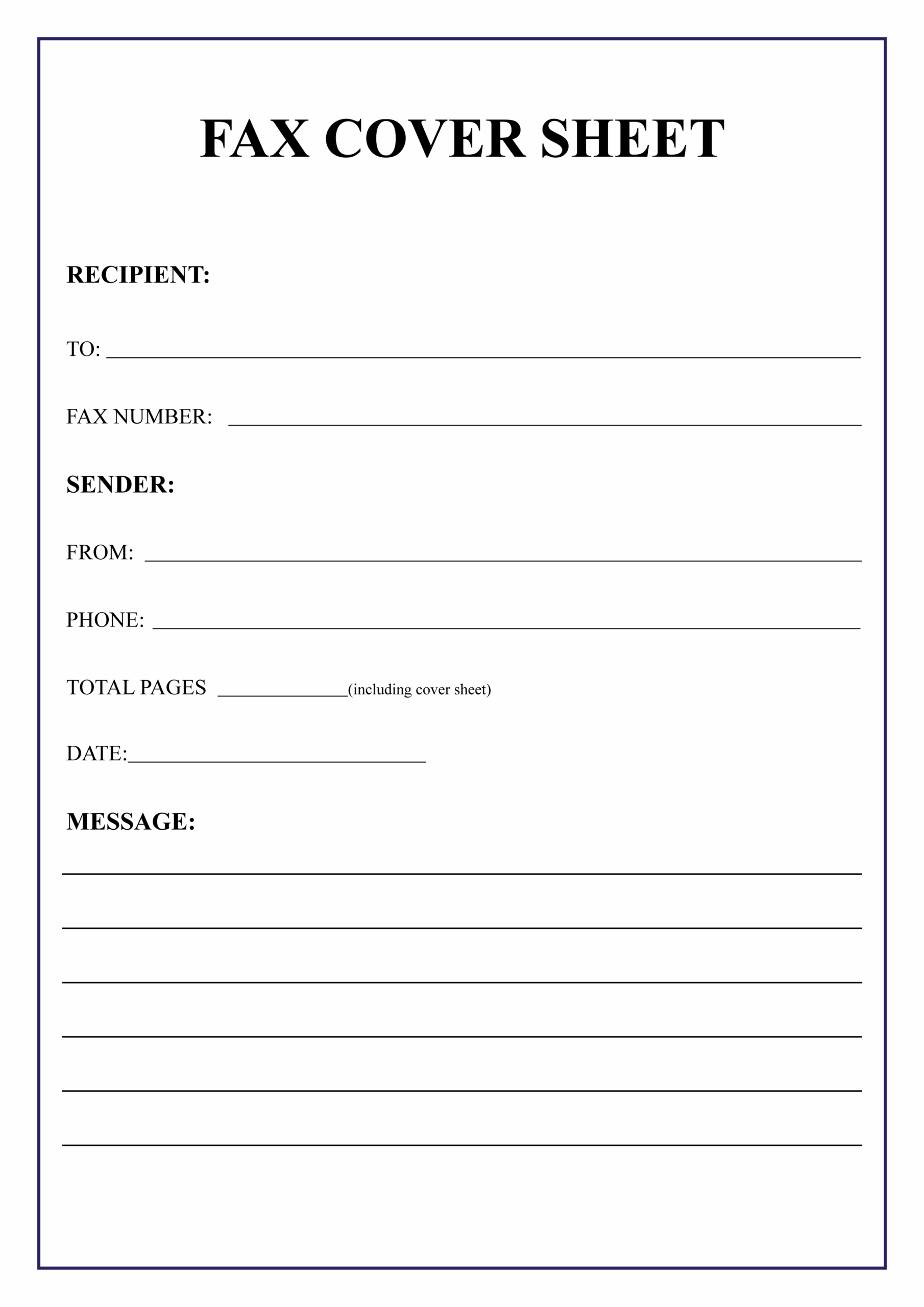 Printable Fax Cover Sheet Printable Fax Cover Sheet Printable