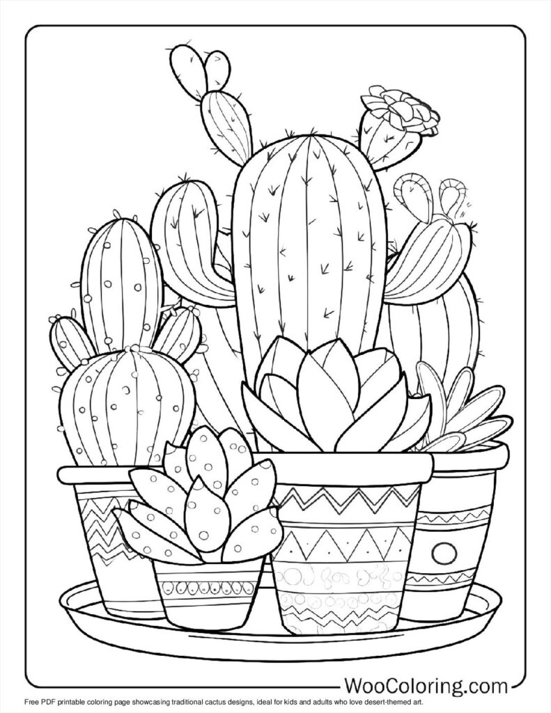 Free Printable Coloring Page Cactus