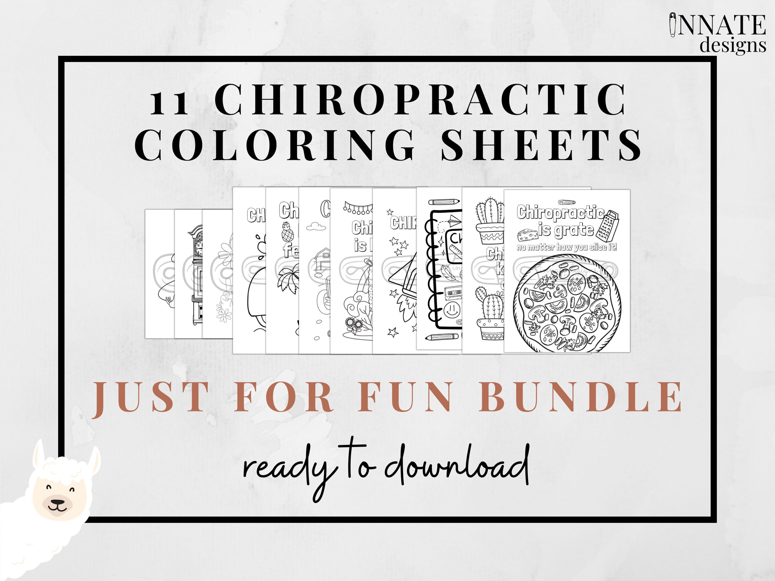11 Chiropractic Coloring Sheets Instant Digital Download Etsy