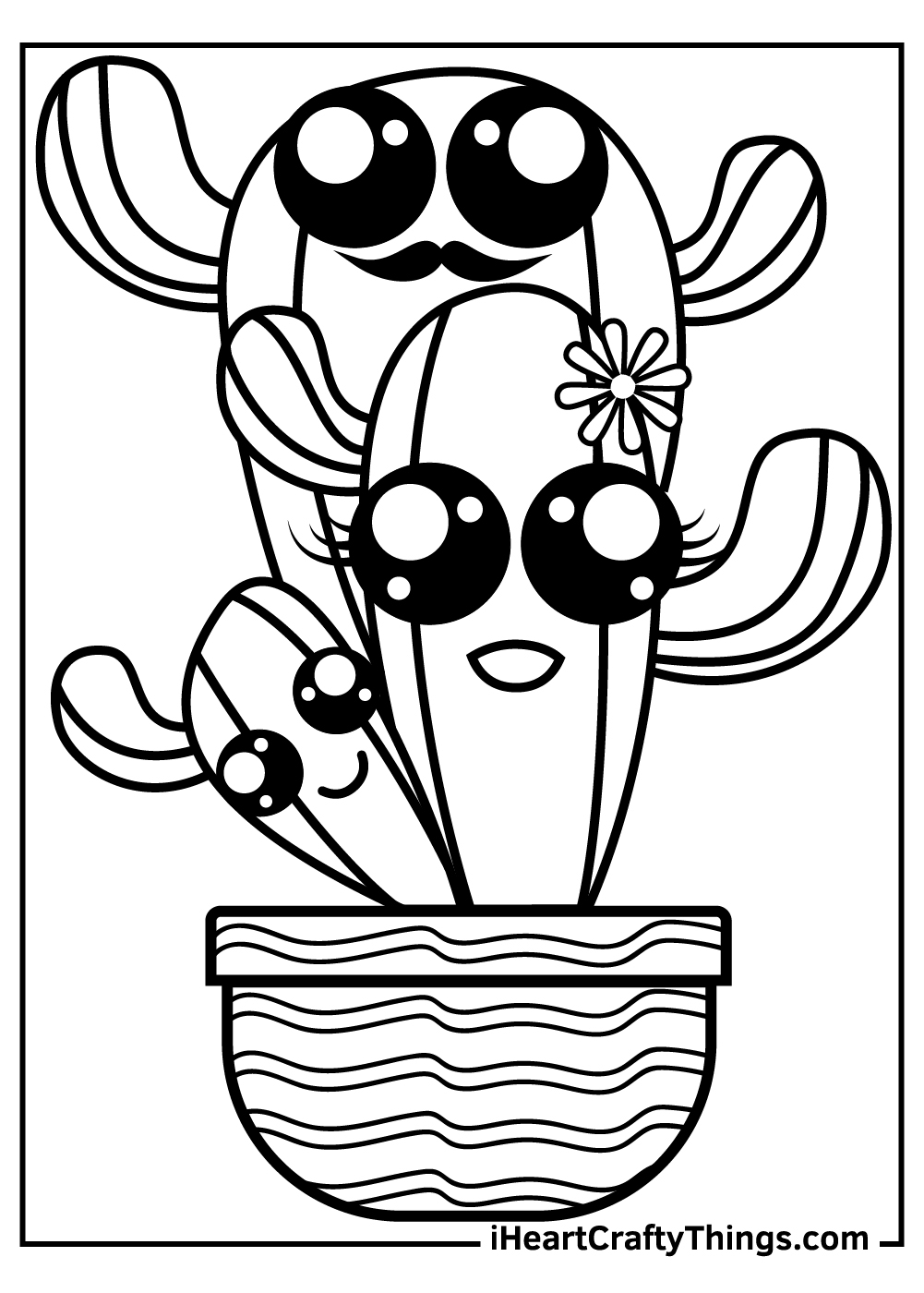 15 Cactus Coloring Pages Printable Cute PDFs For Free 