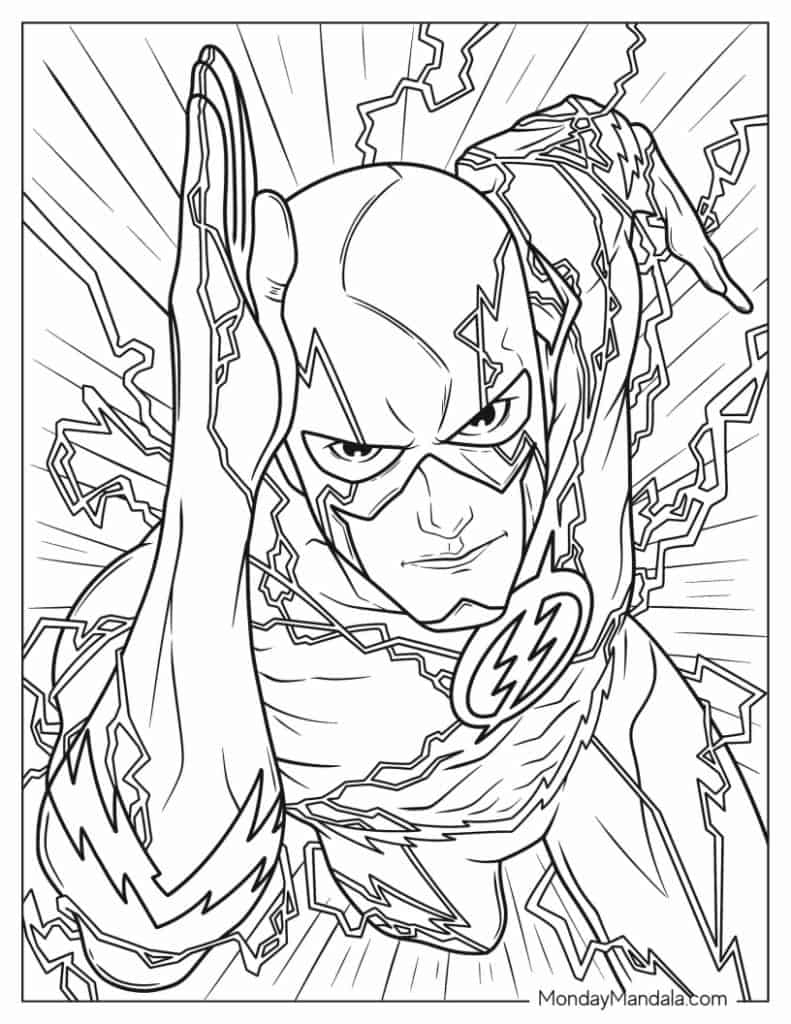 18 Flash Coloring Pages Free PDF Printables 