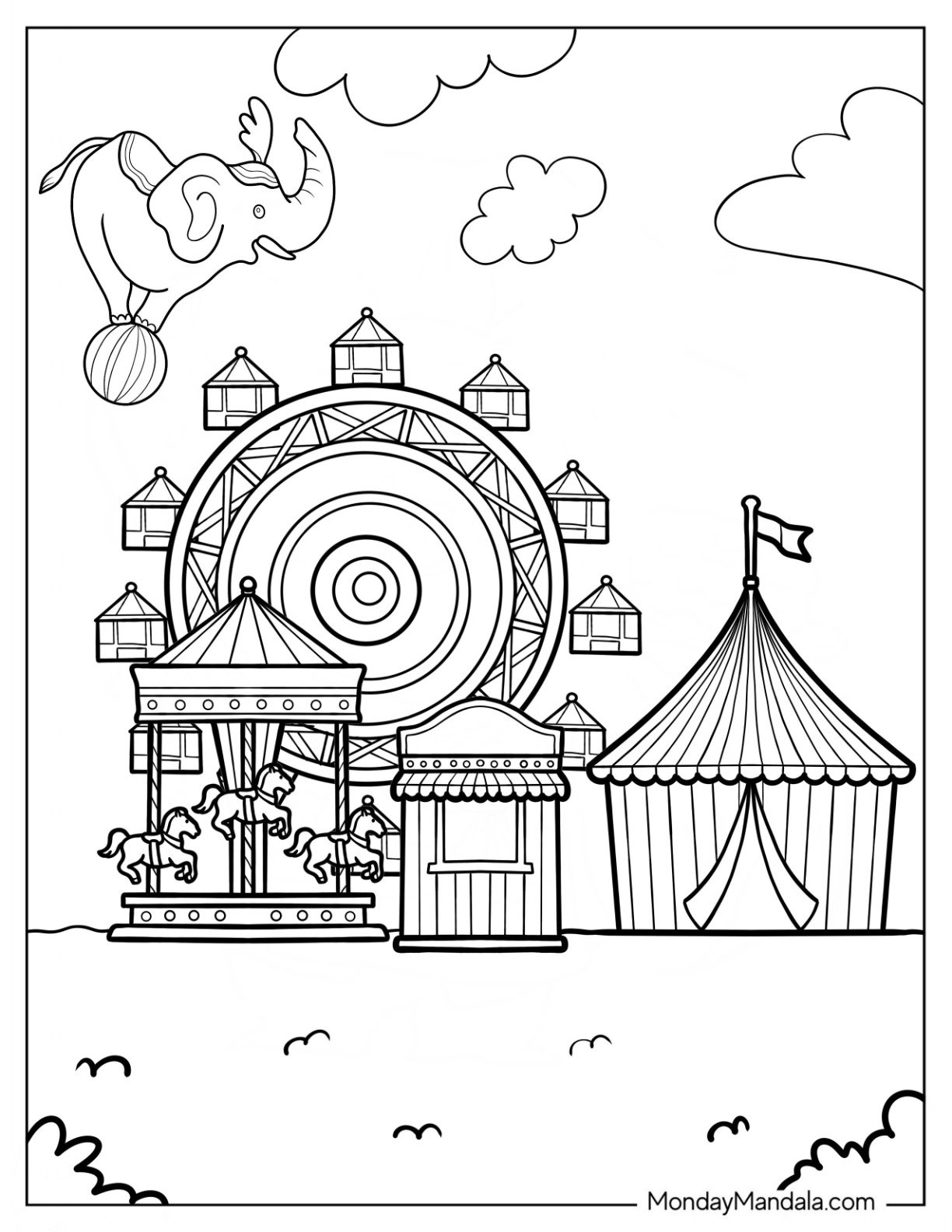Printable Carnival Coloring Pages