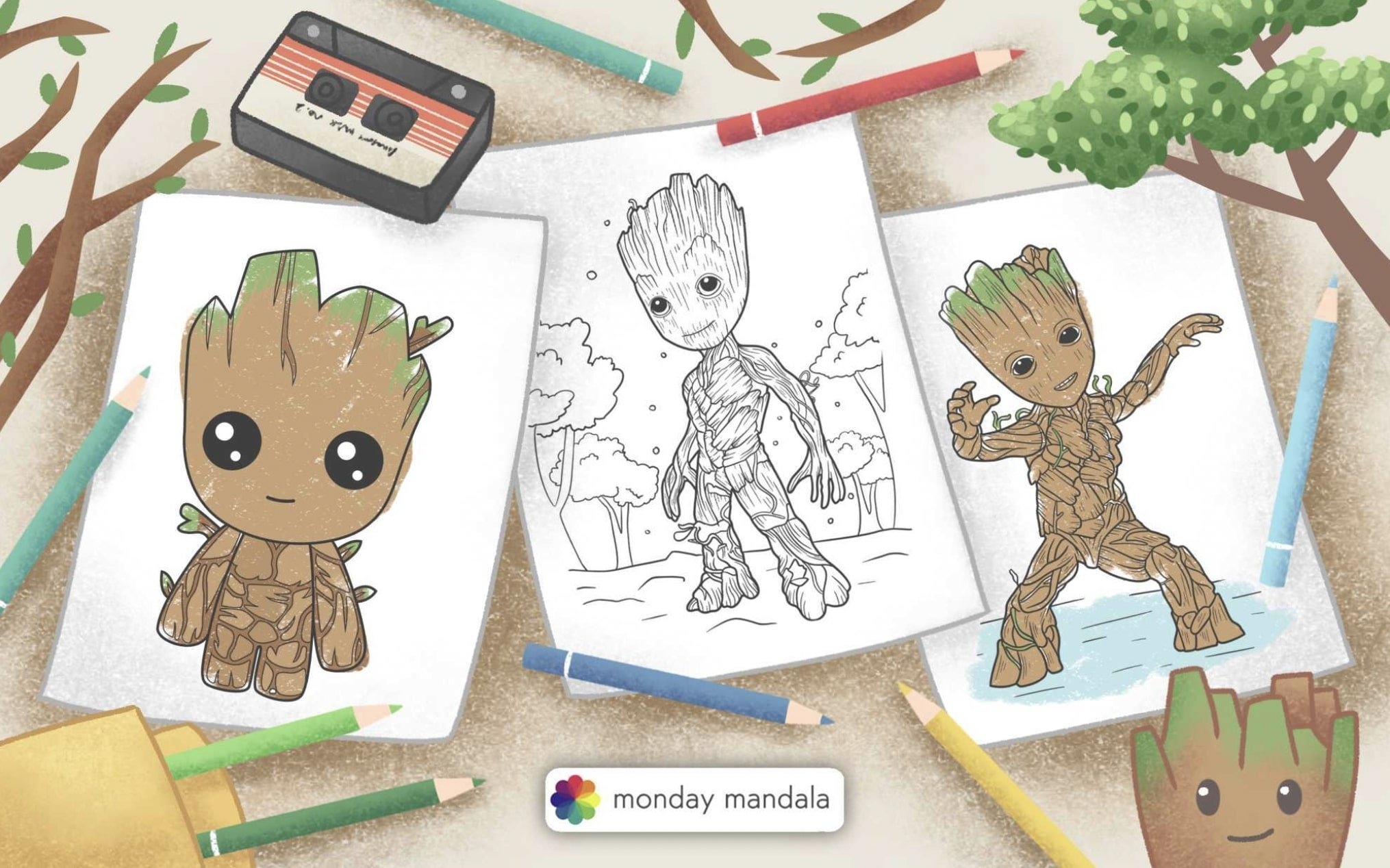 Groot Printable Coloring Pages