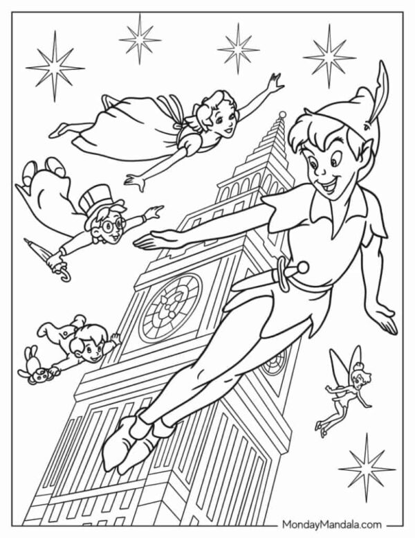 Peter Pan Printable Coloring Pages
