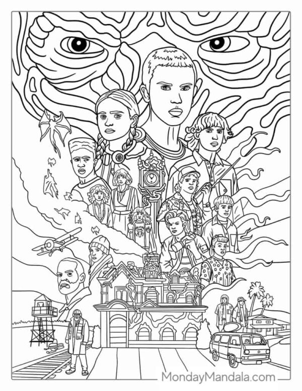 Stranger Things Coloring Pages Printable