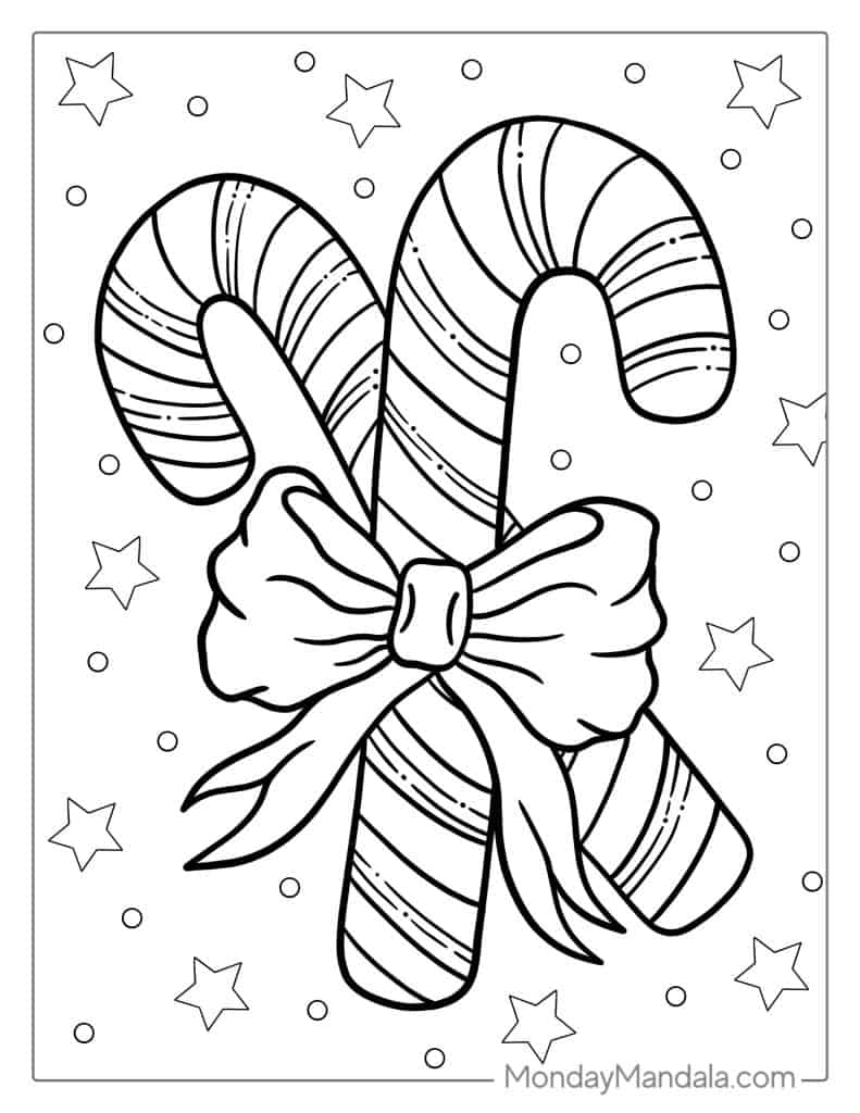 22 Candy Cane Coloring Pages Free PDF Printables 