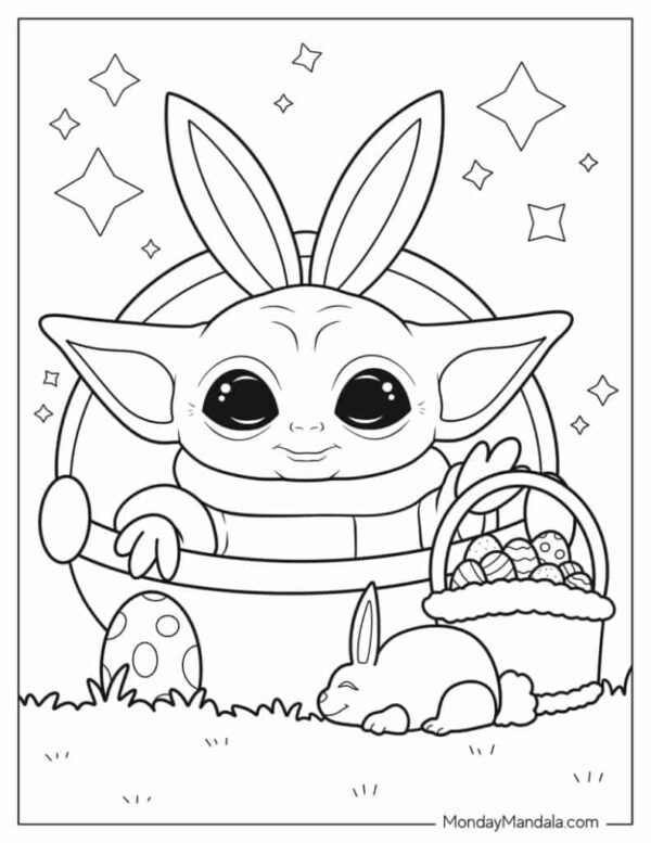 Baby Yoda Printable Coloring Pages