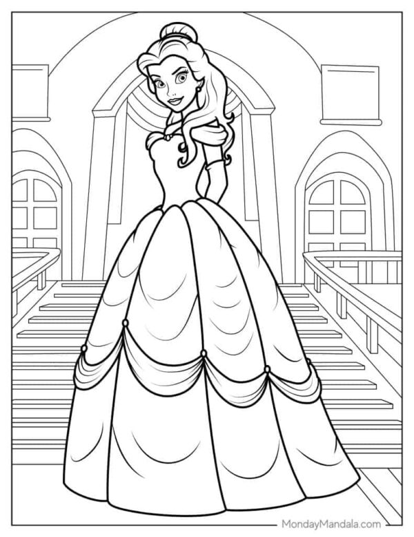 Belle Printable Coloring Pages