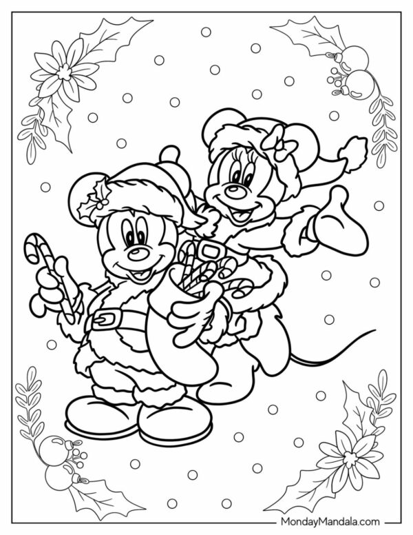 Disney Printable Coloring Pages Santa