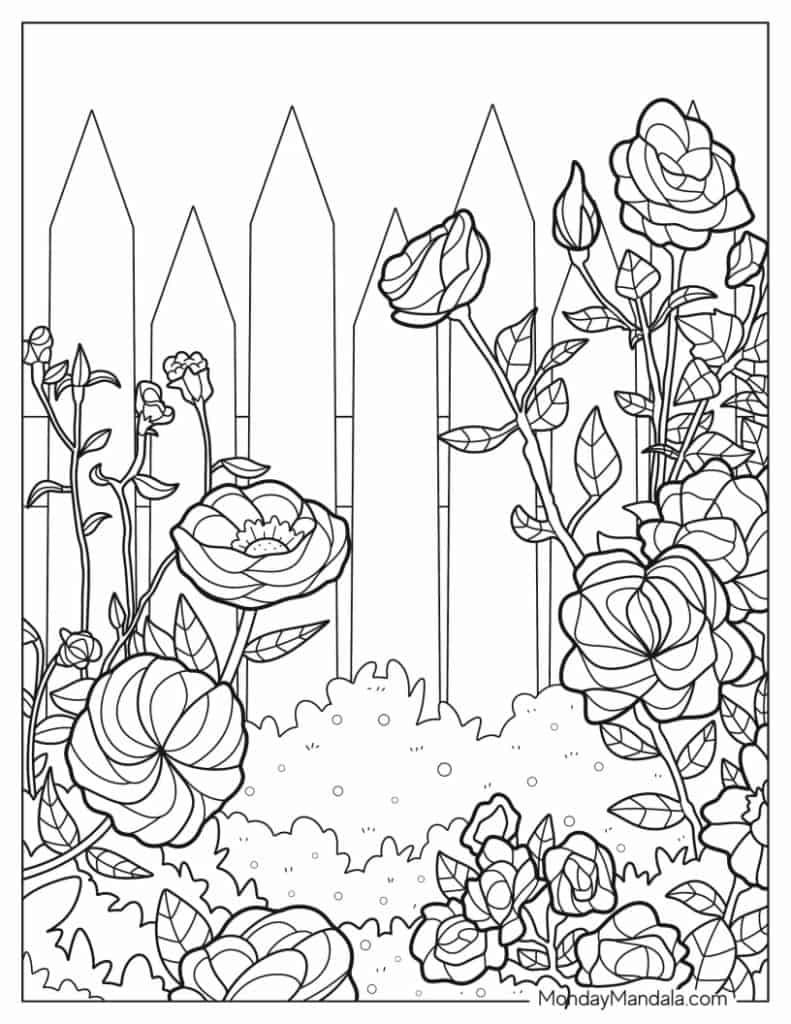 24 Garden Coloring Pages Free PDF Printables 