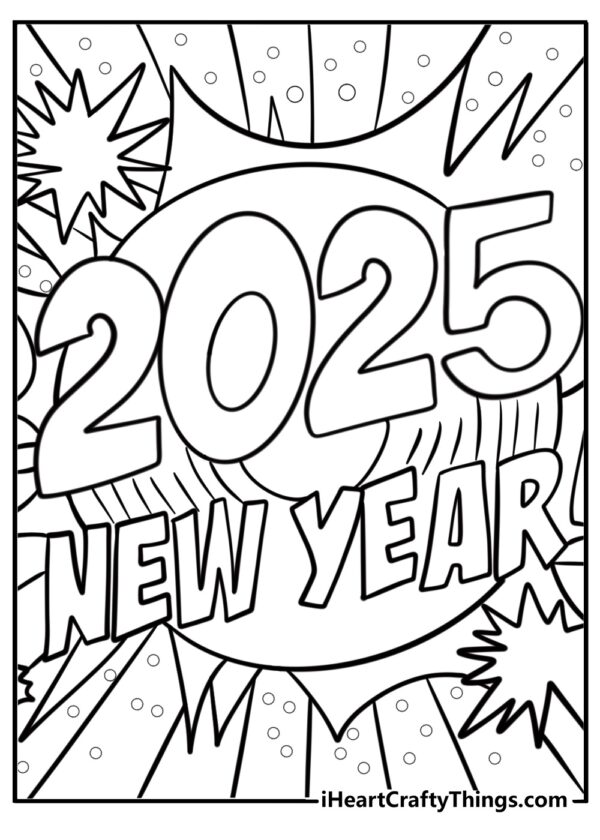 New Years Printable Coloring Pages