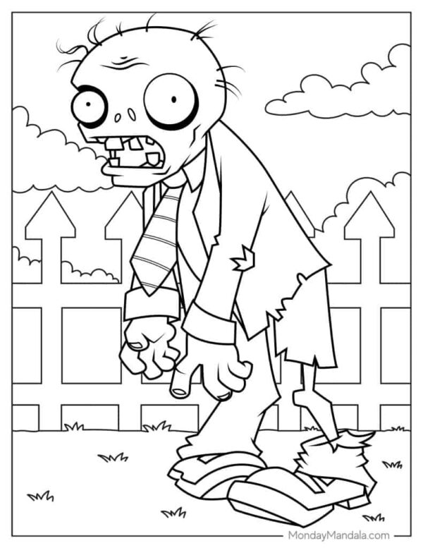 Zombie Printable Coloring Pages