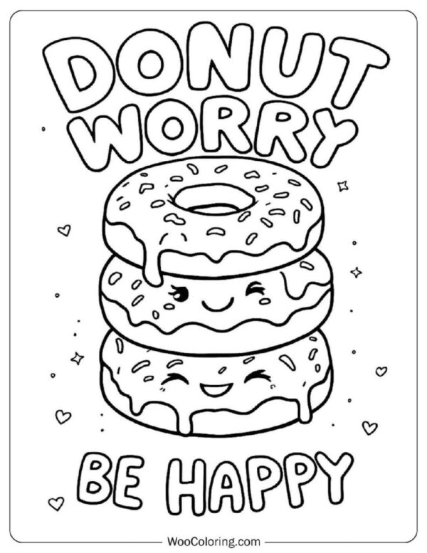 Donut Coloring Pages Printable