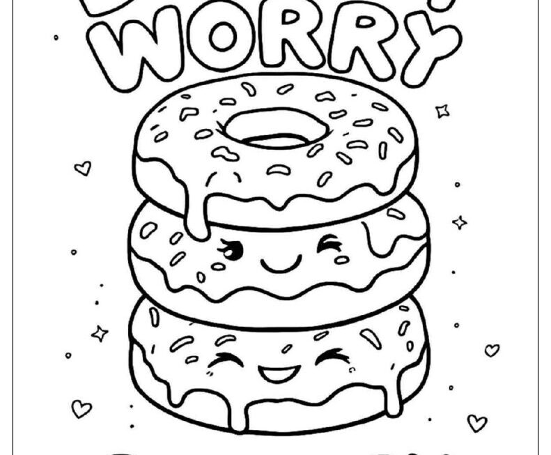 26 Donut Coloring Pages Free PDF To Print Woo Coloring