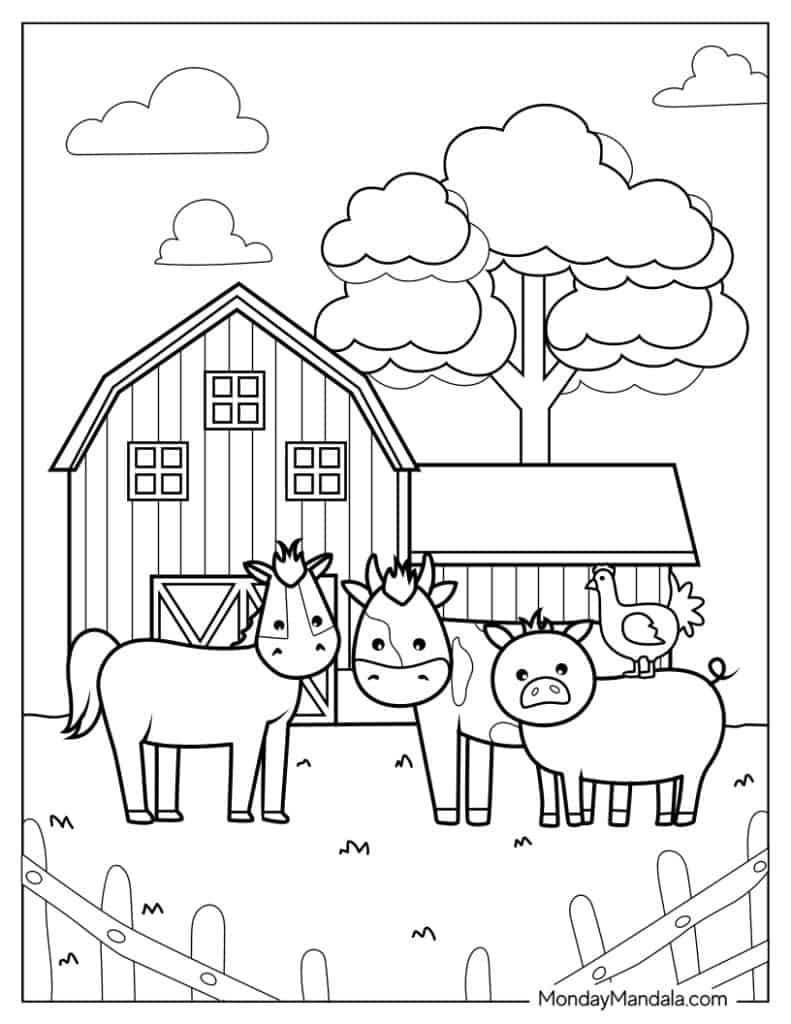 26 Farm Coloring Pages Free PDF Printables 