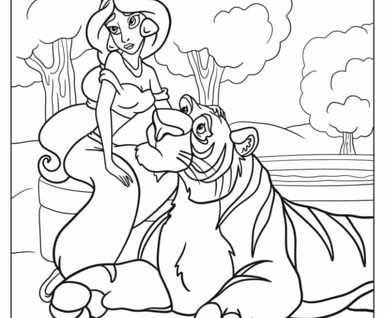 30 Aladdin Jasmine Coloring Pages Free PDF Printables