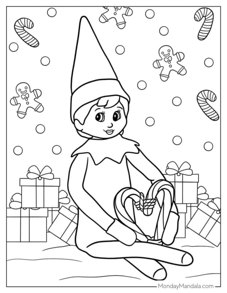 30 Elf Coloring Pages Free PDF PRintables 