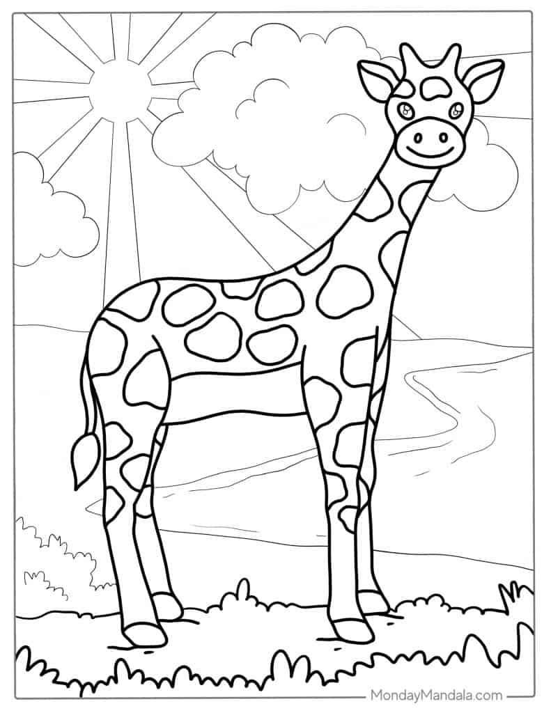 30 Giraffe Coloring Pages Free PDF Printables 
