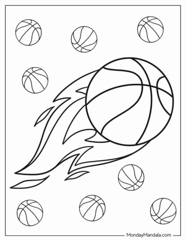 Basketball Printable Coloring Pages