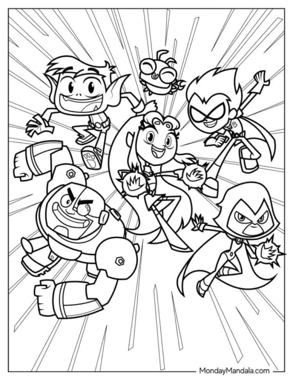 Printable Coloring Pages Teen Titans