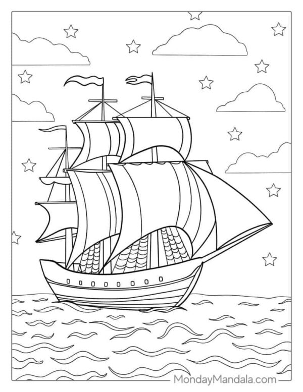 Boat Coloring Pages Printable
