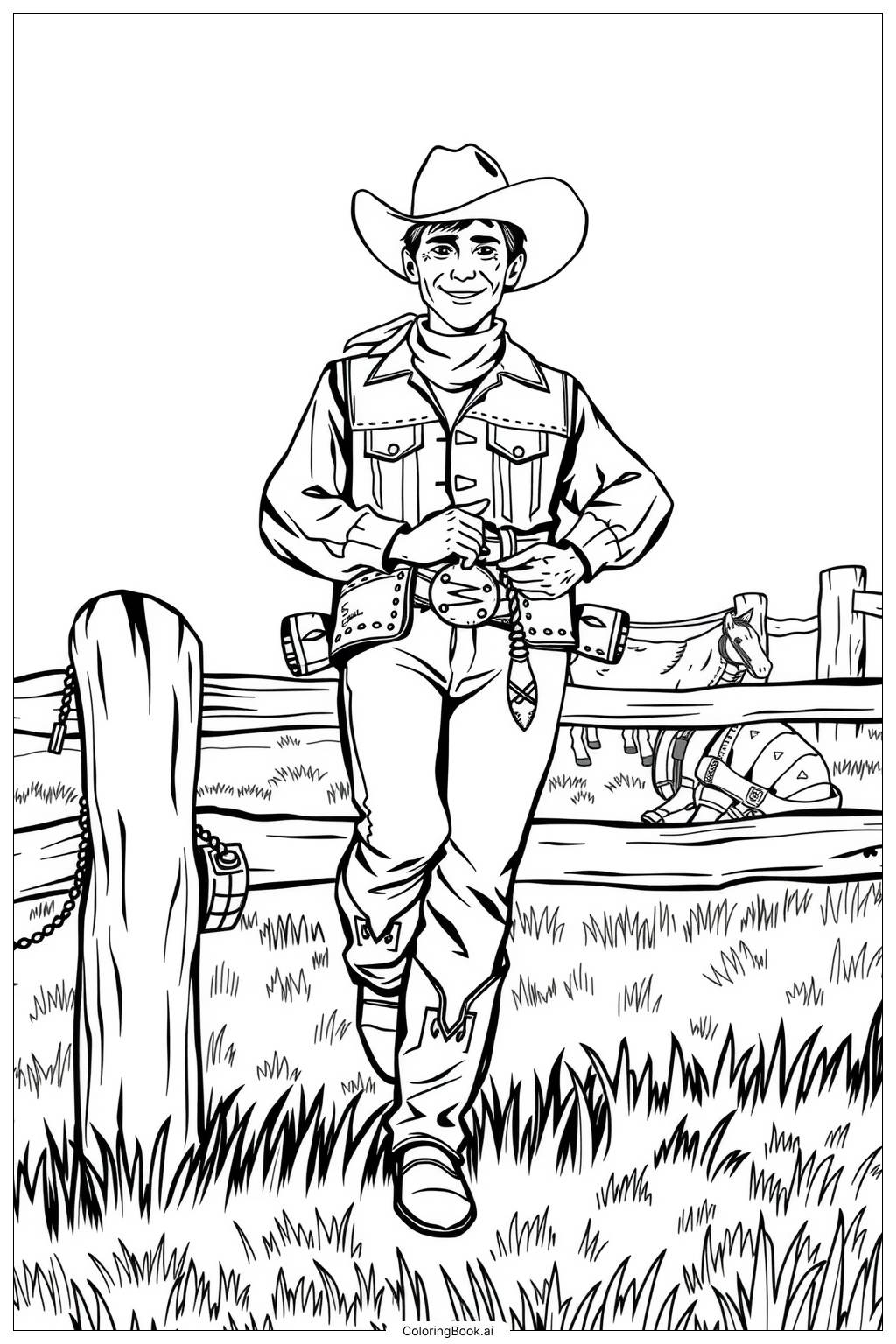 32 Cowboy Coloring Pages Free PDF PNG Printables 