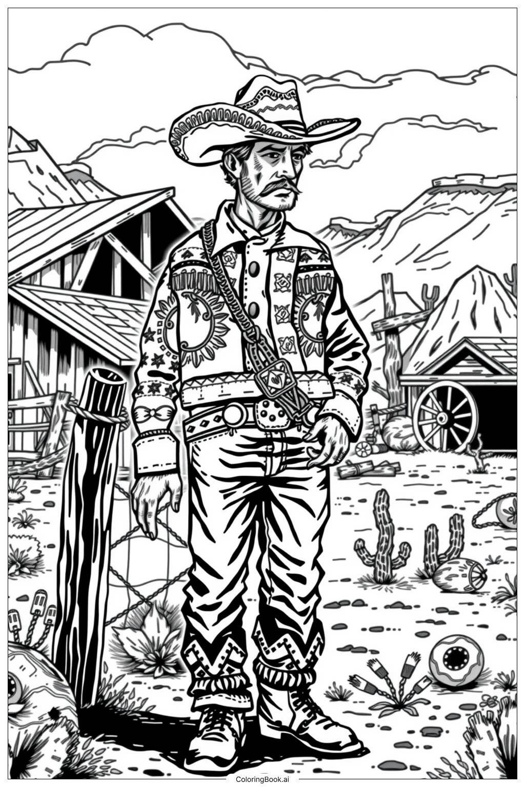 32 Cowboy Coloring Pages Free PDF PNG Printables 