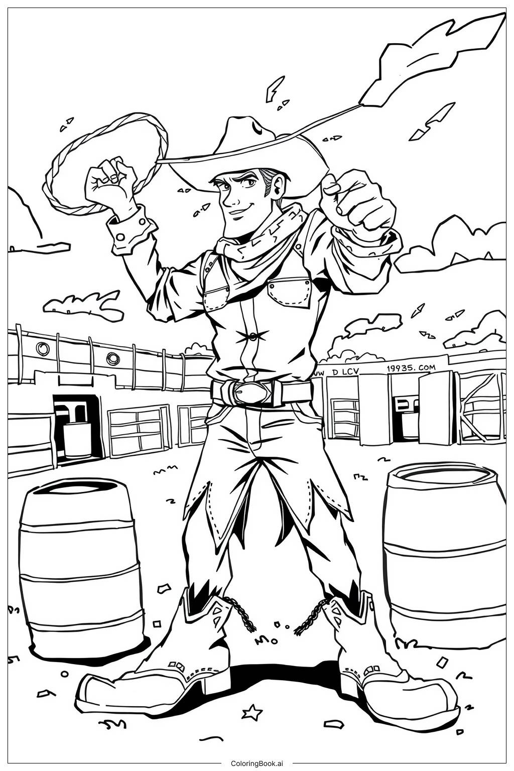 32 Cowboy Coloring Pages Free PDF PNG Printables 