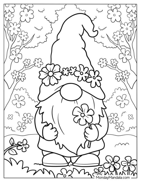Free Printable Gnome Coloring Pages