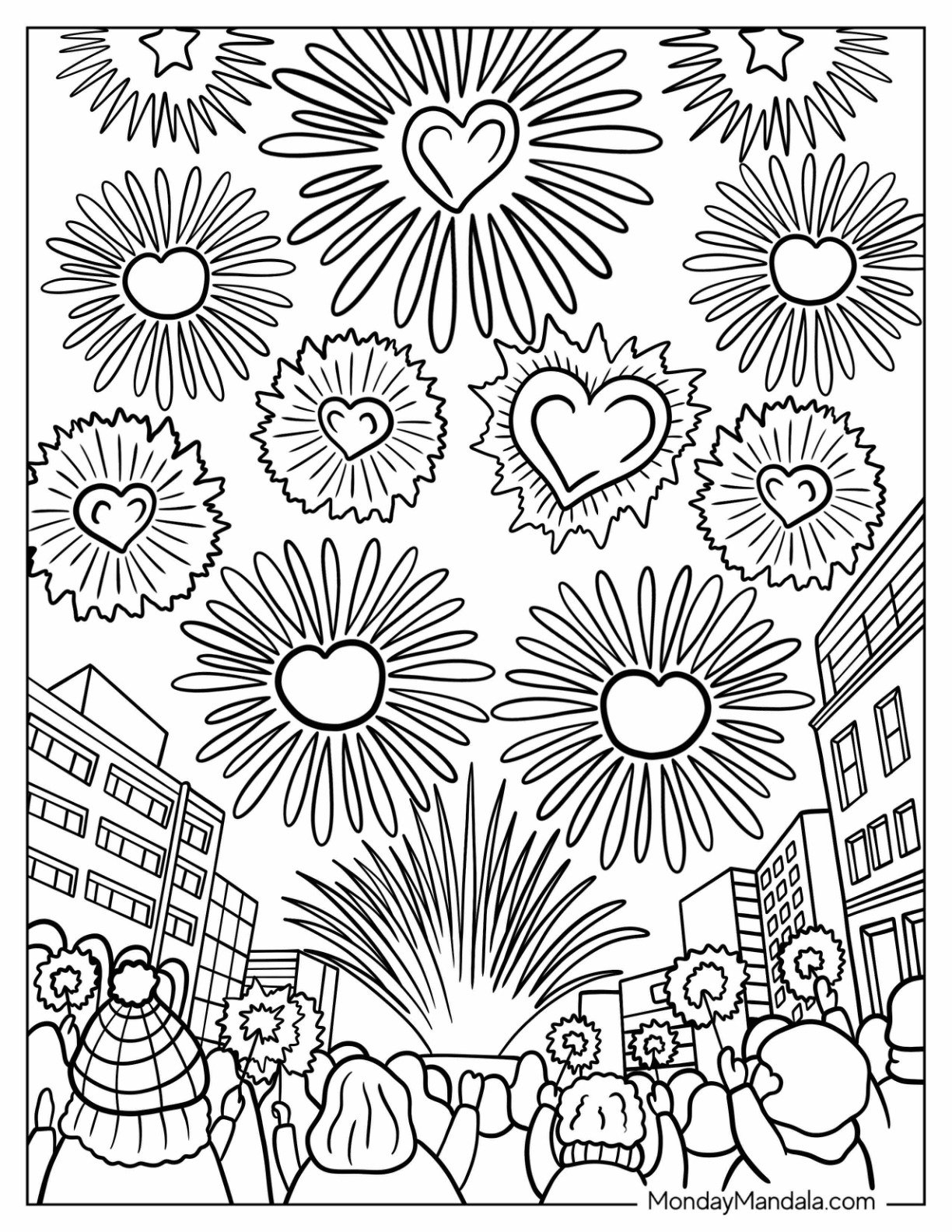 New Years Printable Coloring Pages