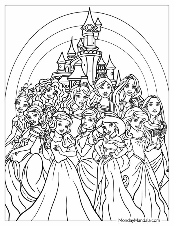 Disney Princesses Printable Coloring Pages