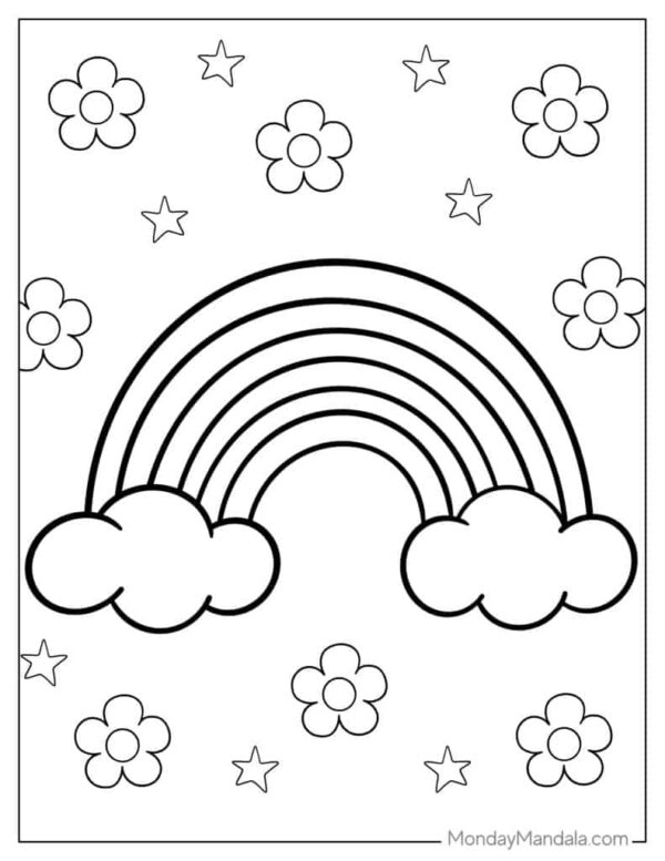 Rainbow Free Printable Coloring Pages