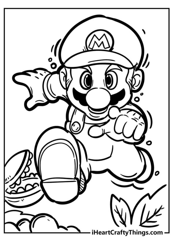 Mario Printable Coloring Page