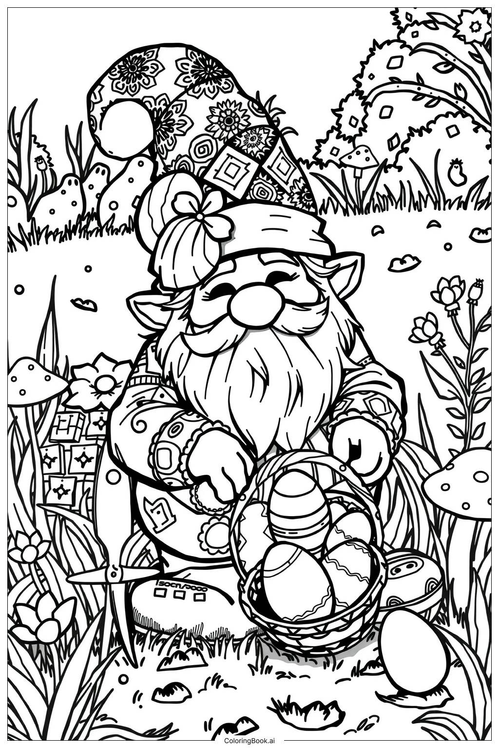 47 Gnome Coloring Pages Free PDF PNG Printables 