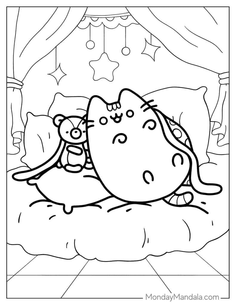 48 Pusheen Coloring Pages Free PDF Printables 