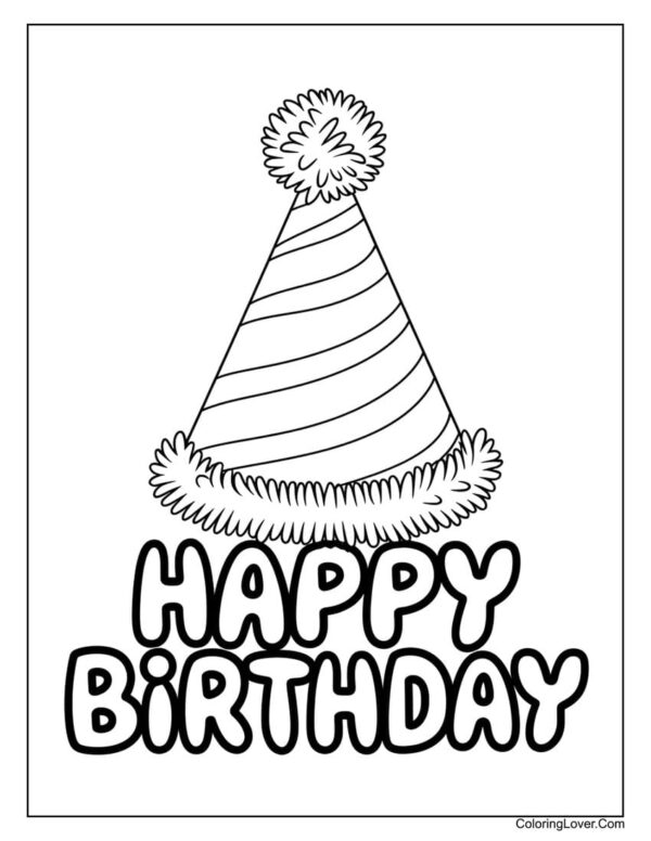 Printable Happy Birthday Coloring Pages