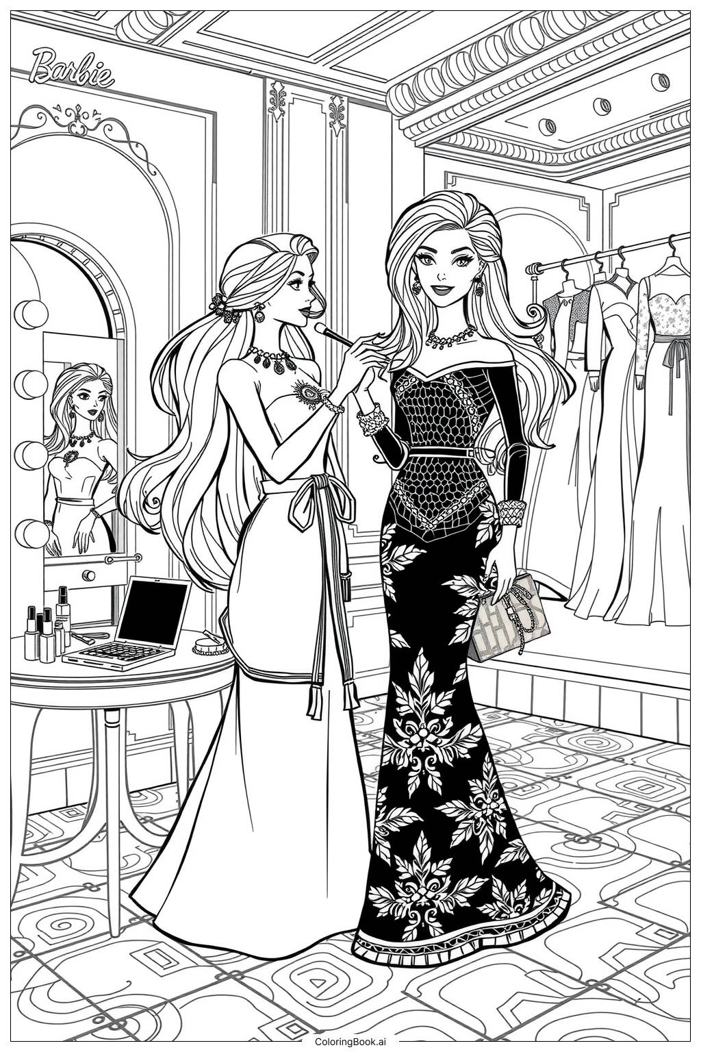 52 Barbie Coloring Pages Free PDF PNG Printables 