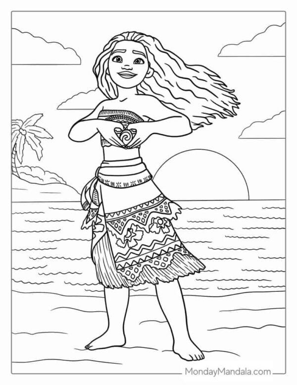 Printable Coloring Pages Moana