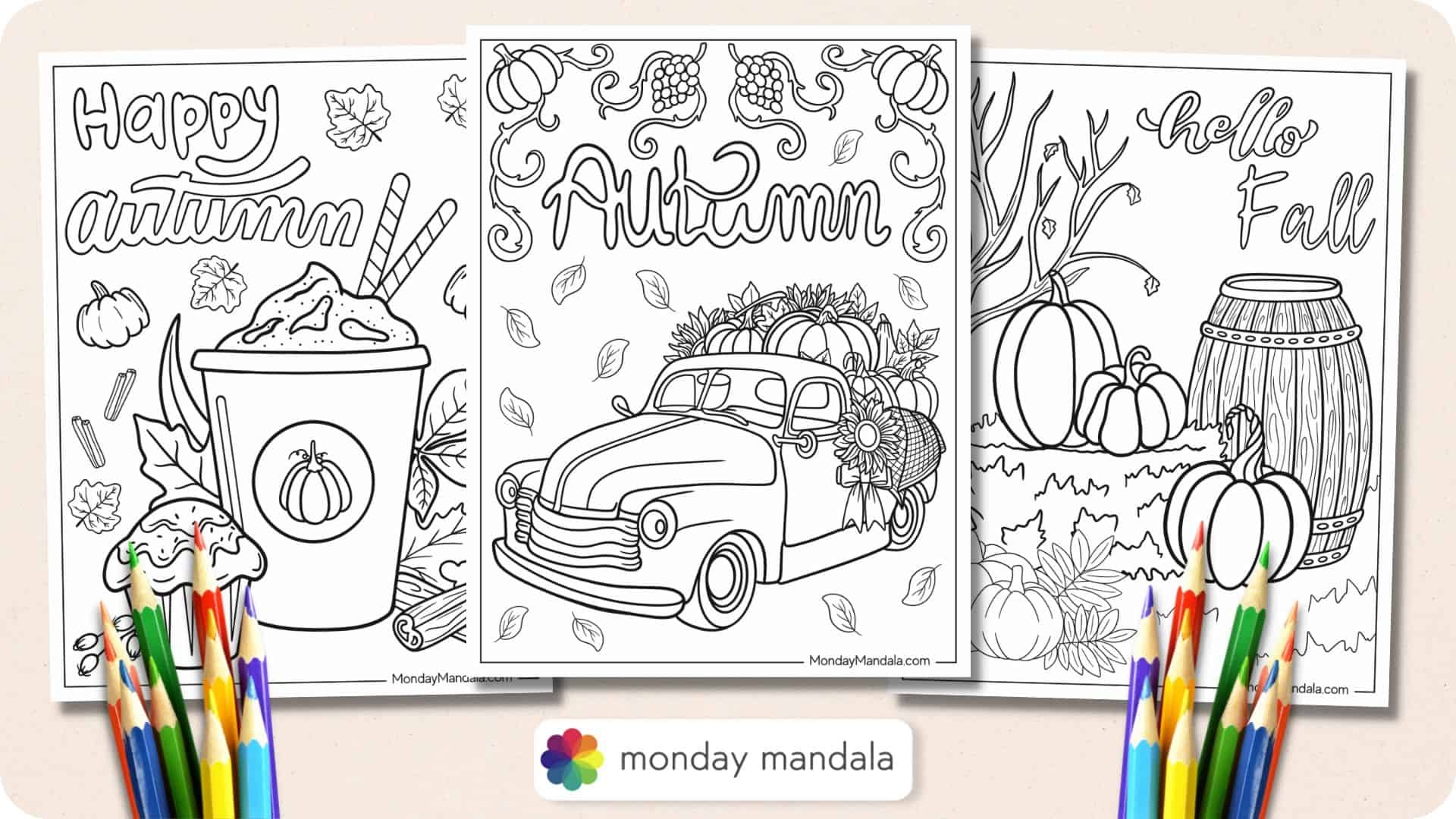 68 Autumn Fall Coloring Pages Free PDF Printables 