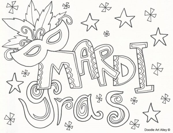 Mardi Gras Color Pages Printable