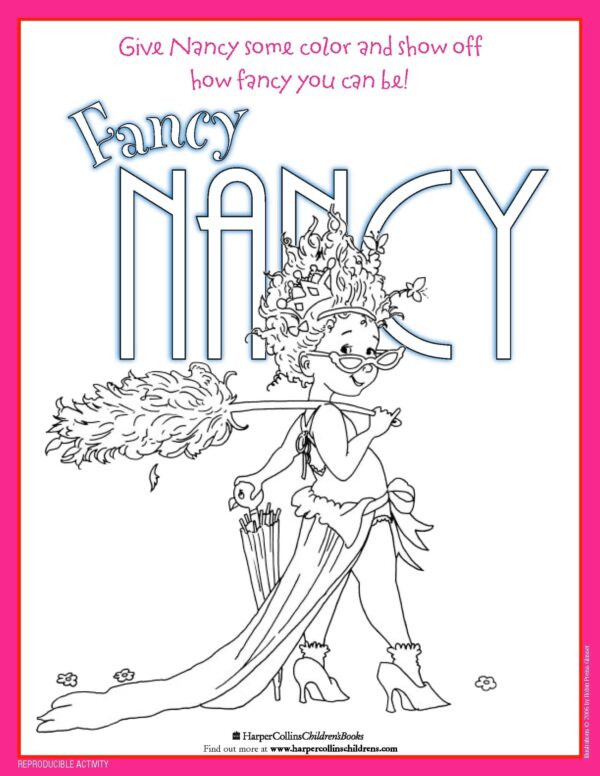 Fancy Nancy Coloring Pages Printable