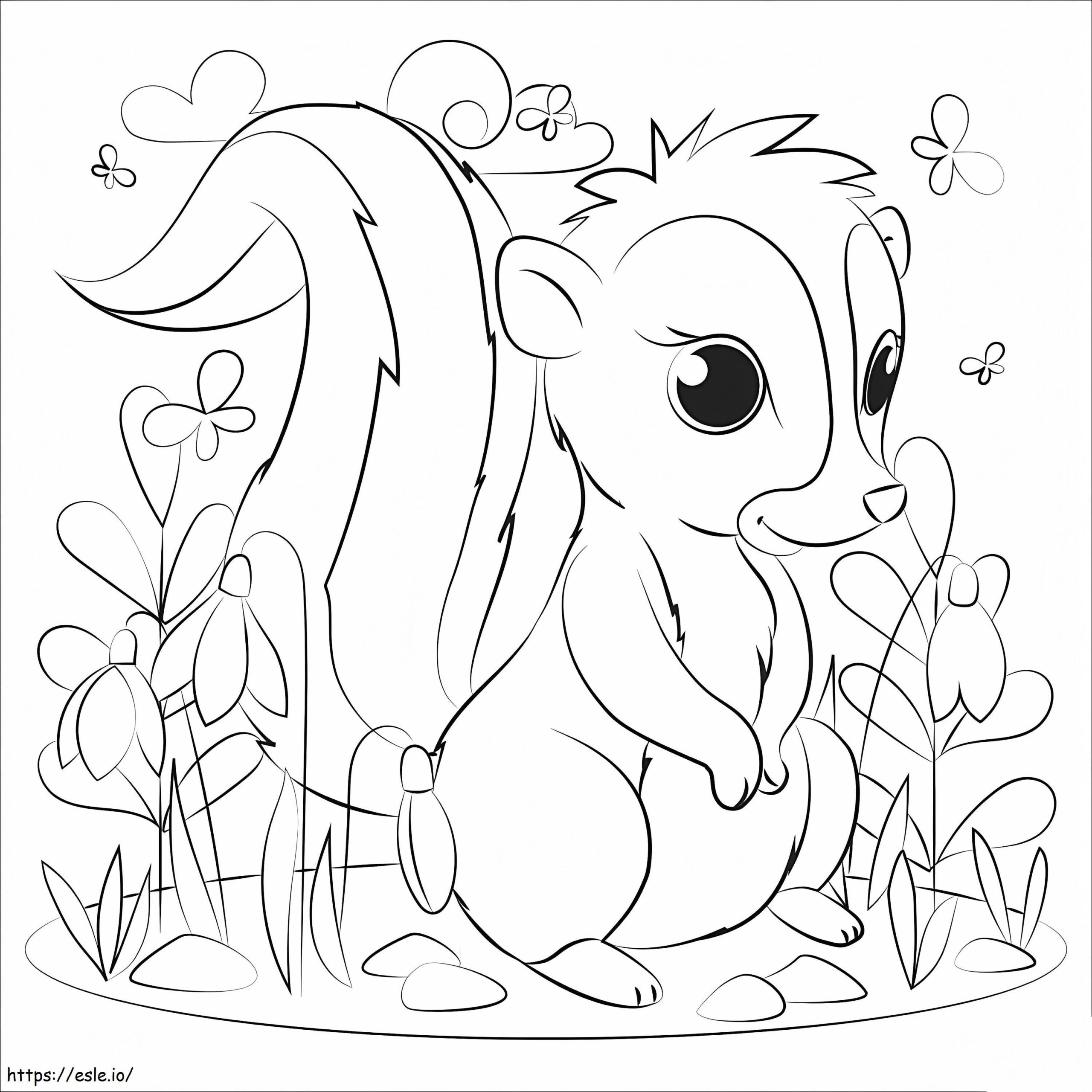 Adorable Skunk Coloring Page