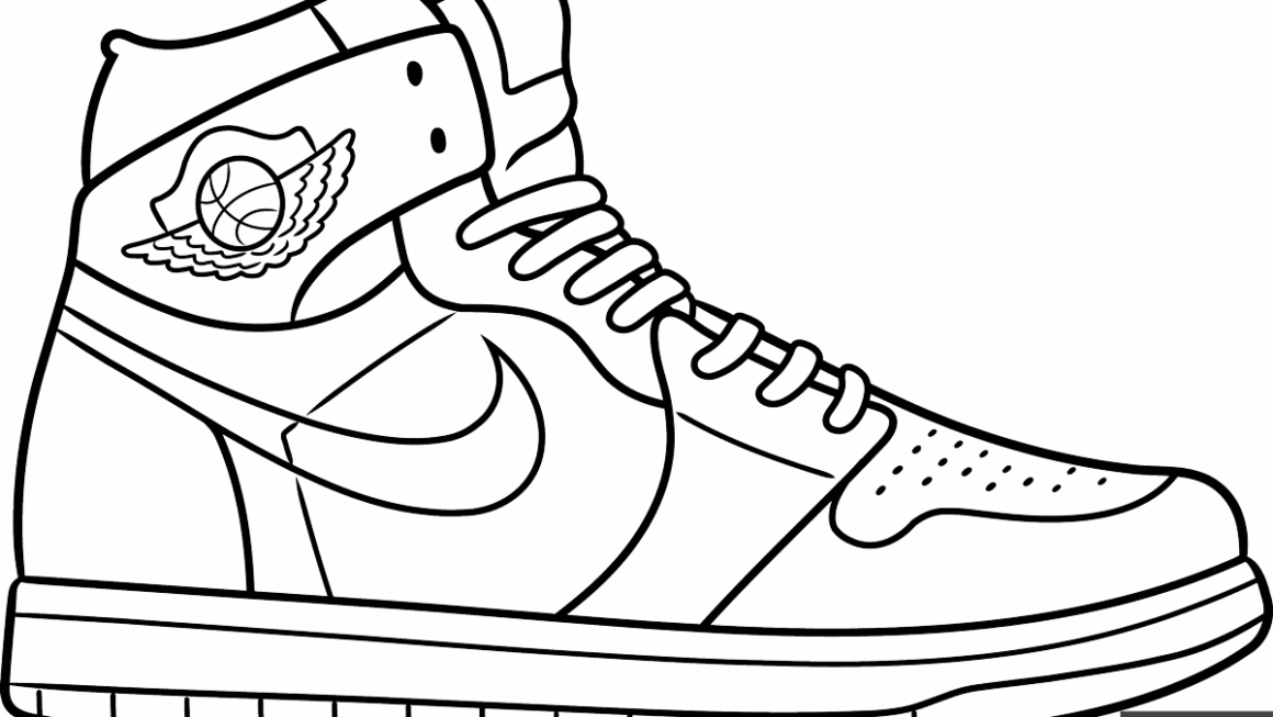 Air Jordan 1 Outline Coloring Page Easy Drawing Guides