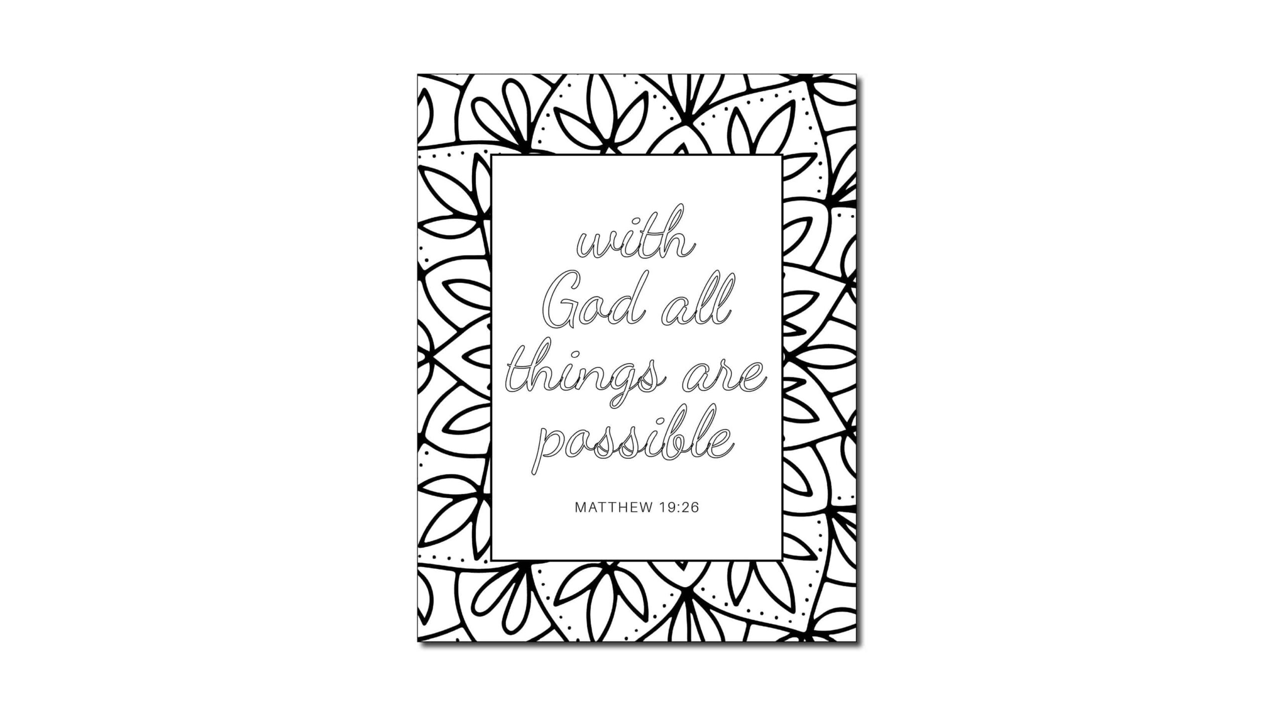 All Things Are Possible Printable Coloring Page My Printable Faith