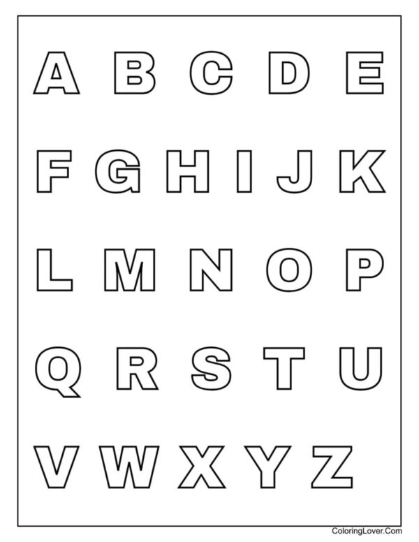 Free Printable Alphabet Coloring Pages