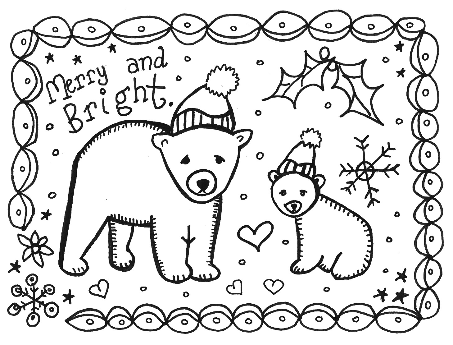 Printable Christmas Card Coloring Pages