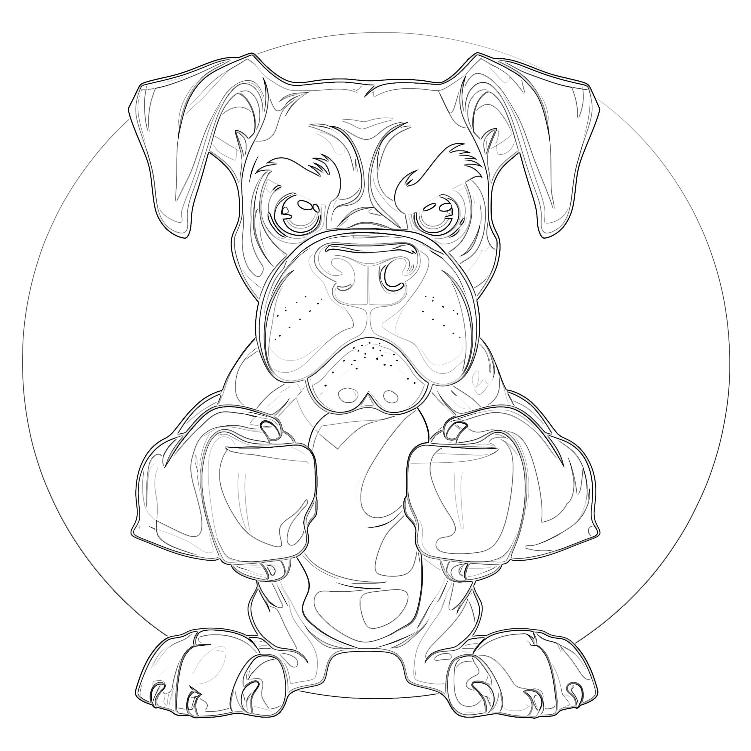 Boxer Dog Coloring Page Coloring Pages Mimi Panda